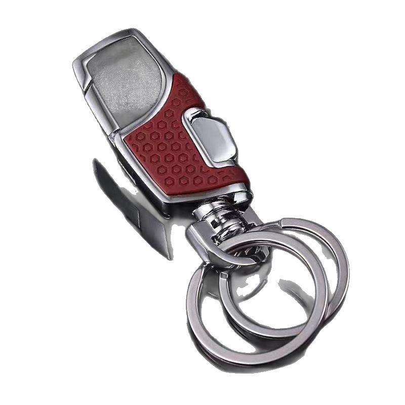 Premium Zinc Alloy Keychain Durable Anti Slip Handle Double Rotating Rings For Daily Use Car Owners