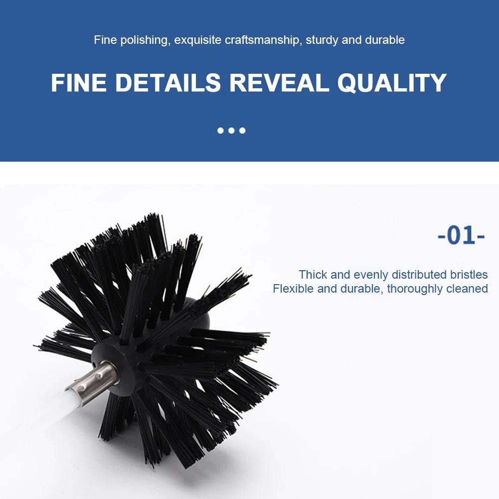 Chimney Brush Set with Long Handle Rods Flue Sweeping Brush 100/150mm Brush Head Air Duct Cleaning Tool for Chimney Dryer Pipe
