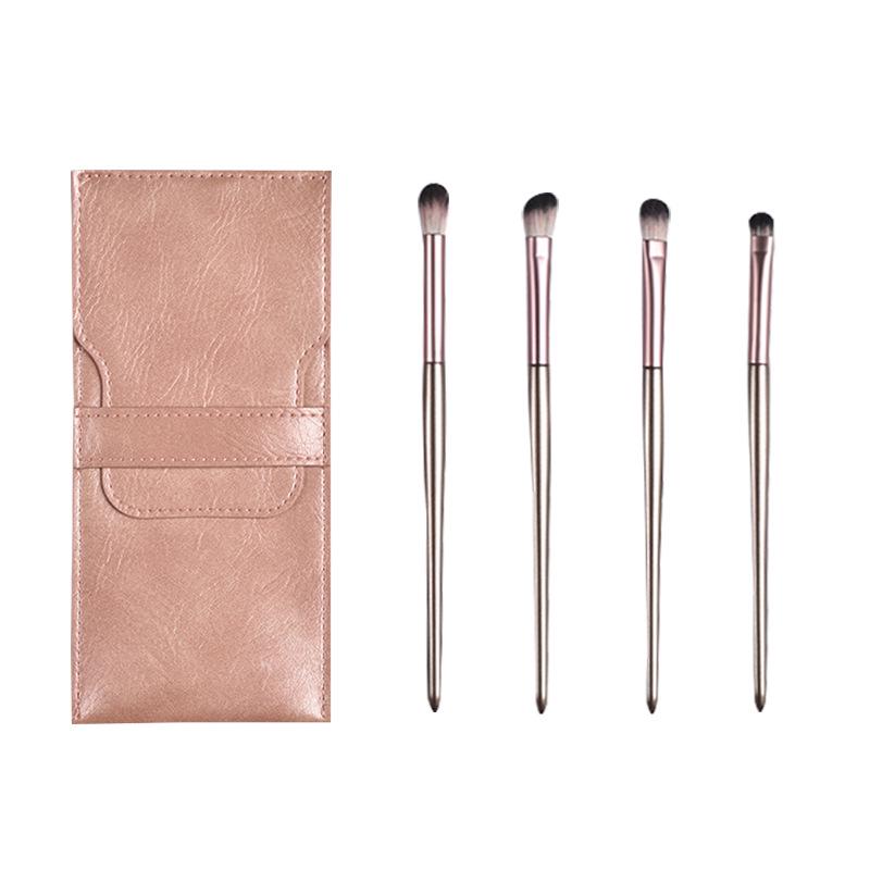Little Grape 4-Piece Eyeshadow Brush Set with Soft Bristles and Portable Bag