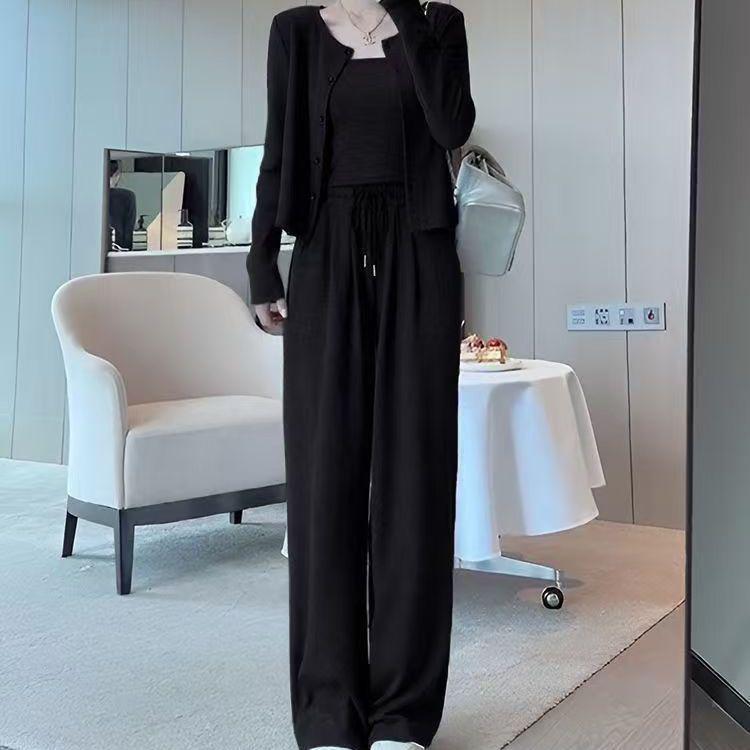 

2026 Temperament Petite Slim Fit Three-Piece Cardigan & Skirt Set L 116-130 cm