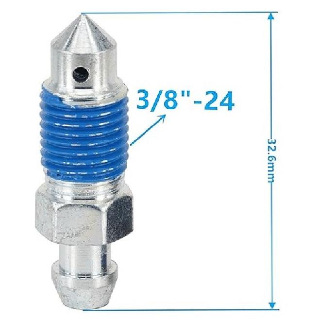 4-Piece Speed Bleeder Kit - Quick Bleeders with Dust Caps, 3/8"-24 x 32.6mm