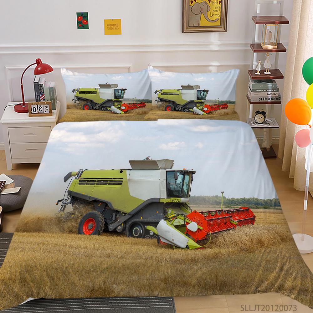 2023 New Style 3D Printing Duvet Cover Highend Home Bedclothes Agricultural Vehicle King Size Bedding Soft Quilt Cover Luxury Bedding Sets
