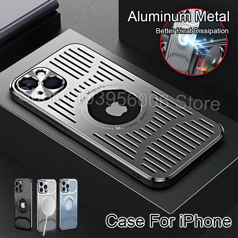 Better Heat Dissipation Aluminum Metal Phone Case For 17 16 15 14 13 12 Pro Max Back Cover