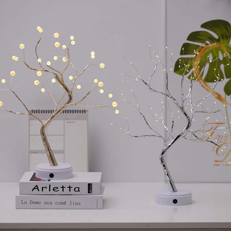 Regalo di compleanno 1 giugno Festa dei bambini Ragazza Laurea Piccolo regalo Albero di fuoco Fiore d'argento Luce decorativa Albero di luce