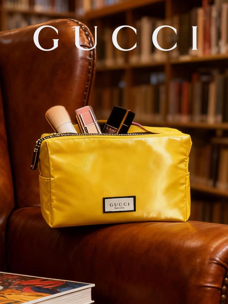 Fashion Vanilla Yellow Makeup Bag for Women Everyday Essential Makeup Bags, Stylish & Practical for Daily Cosmetics & Travel GUCCI-GIFT-68