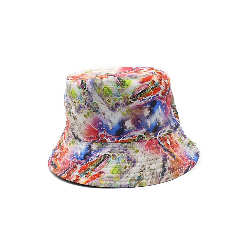 Trend Basin Hat Bucket Hat Spring And Summer Geometric Tie-Dye Flower Sun Hat Women'S Bucket Hat