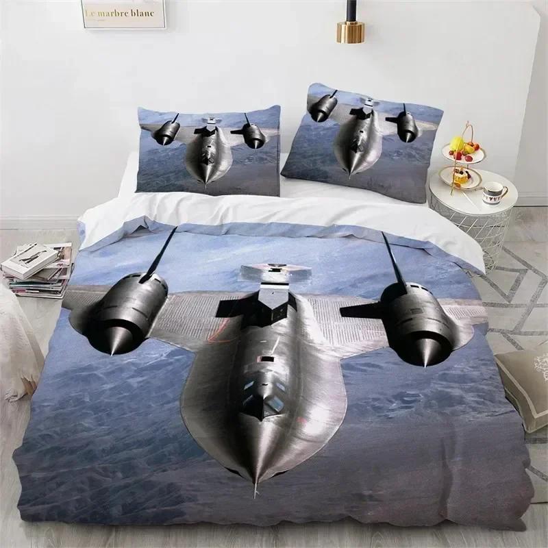 

Top Airplane Duvet Cover King Queen Size Microfiber Flying Plane Bedding Set Aircraft Sky Print Comforter Cover Bed 135x200cm