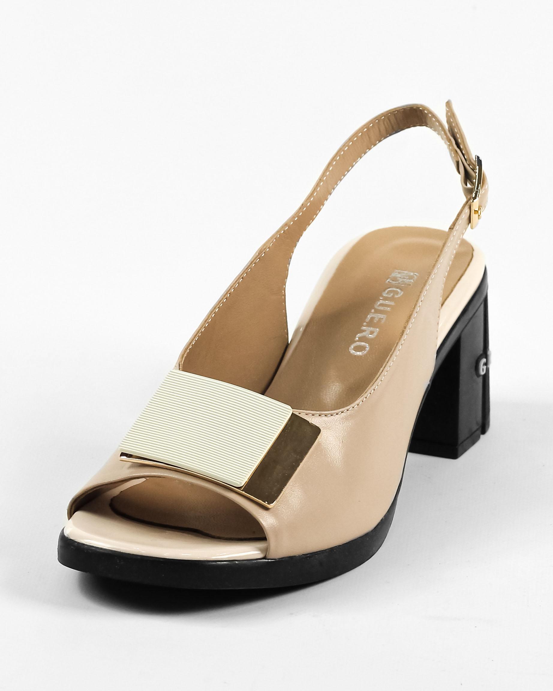 

Босоніжки жіночі на підборах Guero 192961 36 Пудра шкіра 39 камея рожевий колір