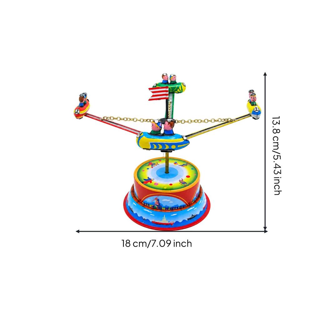 Roundabouts Toy with Spaceships Cars Nostalgic Rotating Ride Collectible Interactive for Collectors,
