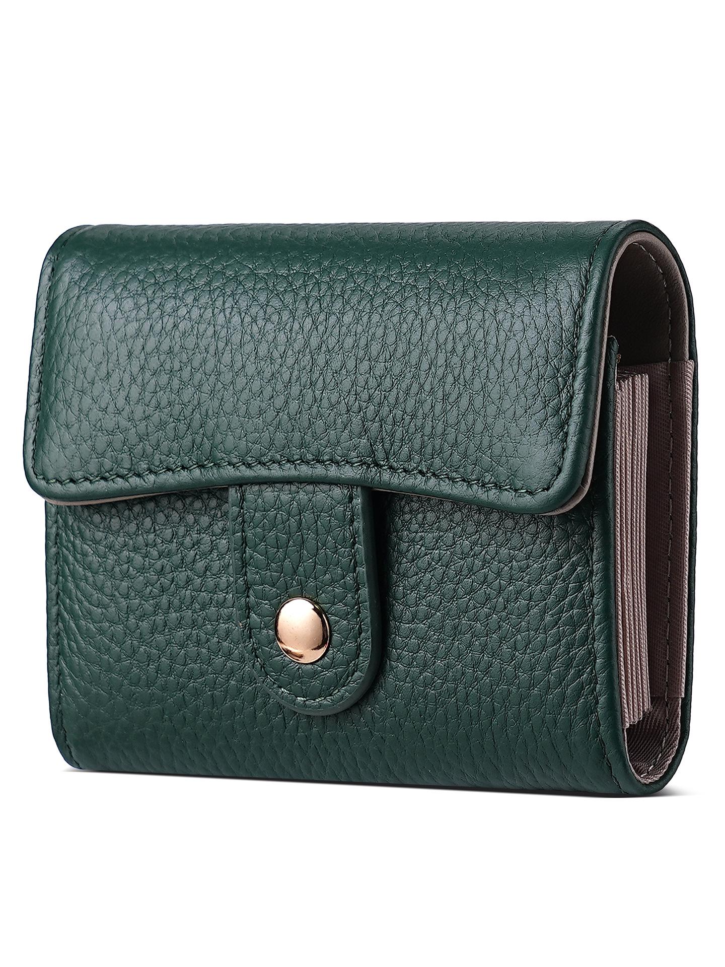 

2025 Women s Fashion Genuine Leather Accordion Card Holder - Short Coin Purse with Niche Design