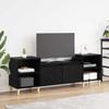 TV Cabinet in Black Oak Look 160 x 35 x 55 cm Engineered Wood