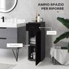 Chipboard Bathroom Cabinet with Drawer and Adjustable Two-Tier 30x30x82cm. Black and Gray