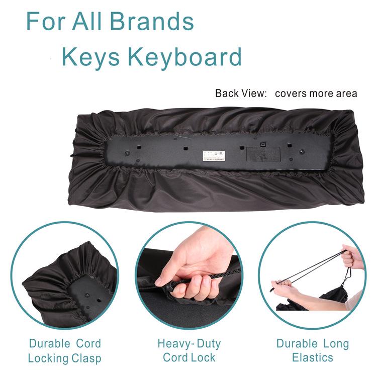 Black Dust Cover for 88-Key Electric Piano, 61-Key Electronic Keyboard, and Children's Keyboard