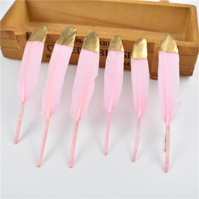 10Pcs/Lot Silver Gold Duck Feathers For Decoration Goose Feather Craft Black White Jewelry Creation Handicraft Accessories Decor