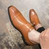 Fashion Leather Designer Brand Monks Snake Luxury Men Casual Office Business Man Loafers Mens Moccasins Driving Wedding Dress Male Shoes