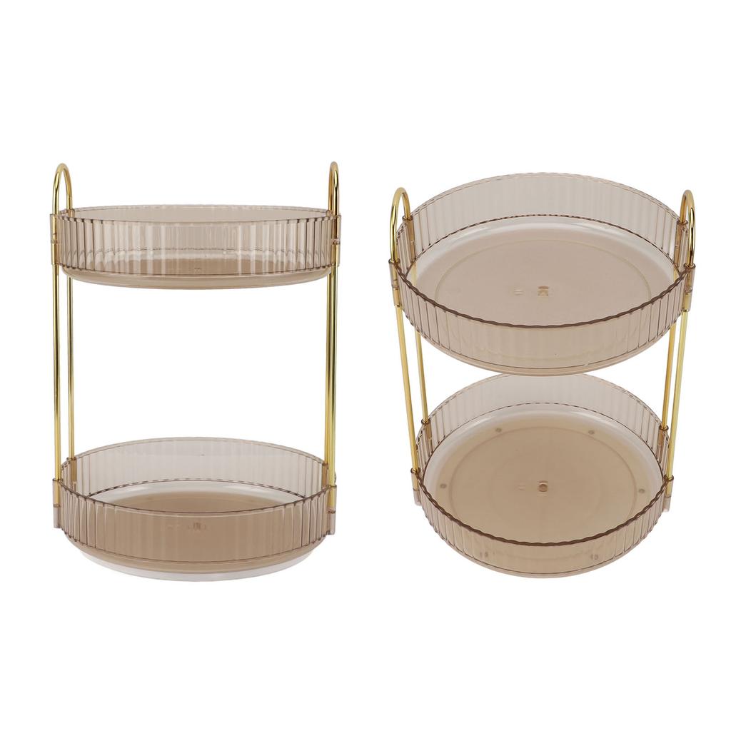 Makeup Organizer Rack 2 Tier 360 Deg Rotation Space Saving Cosmetic Countertop Organizer for