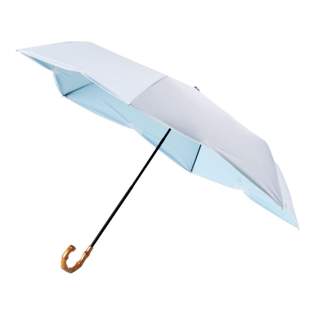 Moonbat Folding Umbrella for For Sun and Light Heat UV Mini Ribbon Blue [Esta] Parasol, Women, Rain, Blocking, Blocking, Protection, Scala,