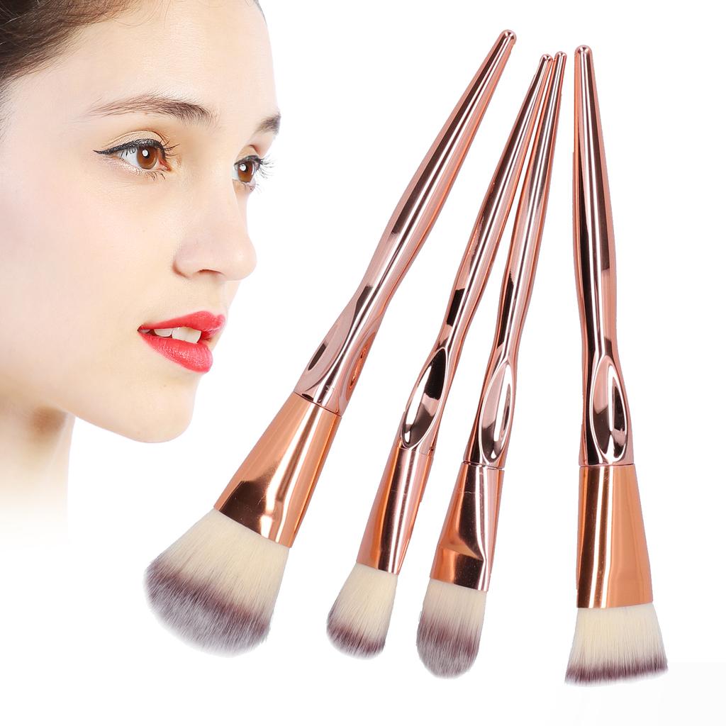 4pcs Makeup Brushes Set Brown White Brush Hair Face Make Up Brush Beauty ToolSet