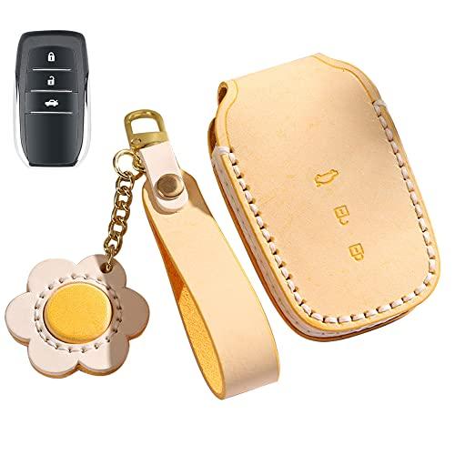 

Чехол для смарт-ключа Toyota Чехол для ключа из натуральной кожи с воском и защитой от запотевания, 3 кнопки, разработанный специально для Toyota TOYOTA New Sien