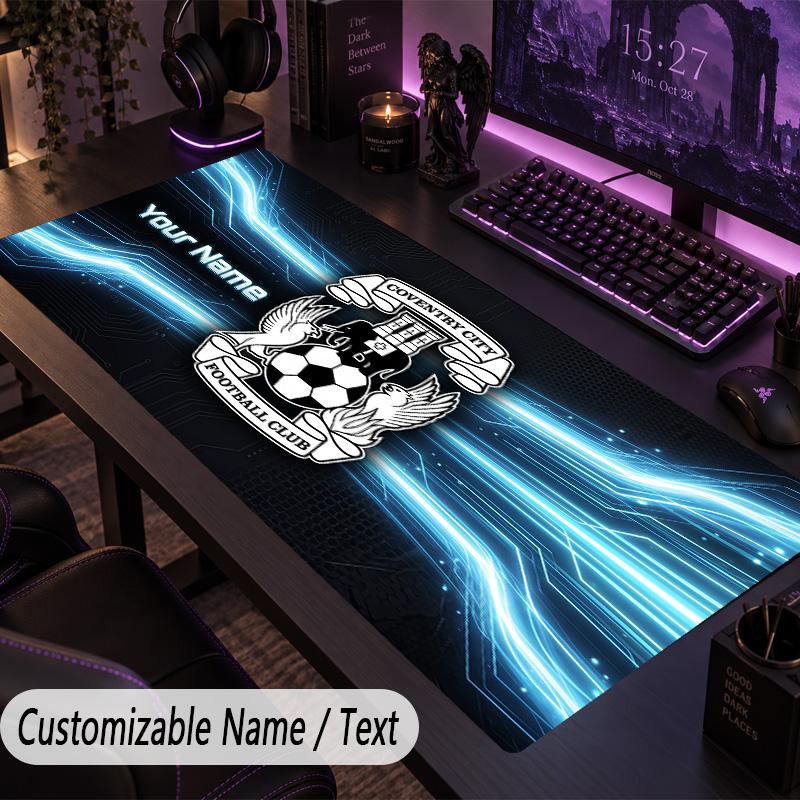 Large Mouse PadCoventry City Custom Name Text Personalized Desk Mat Non Slip Gaming Pad