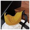 Light Casual Bag Women's Large Capacity Solid Color Messenger Bag Women's Versatile Washed Cloth Niche Bag Dumpling Bag