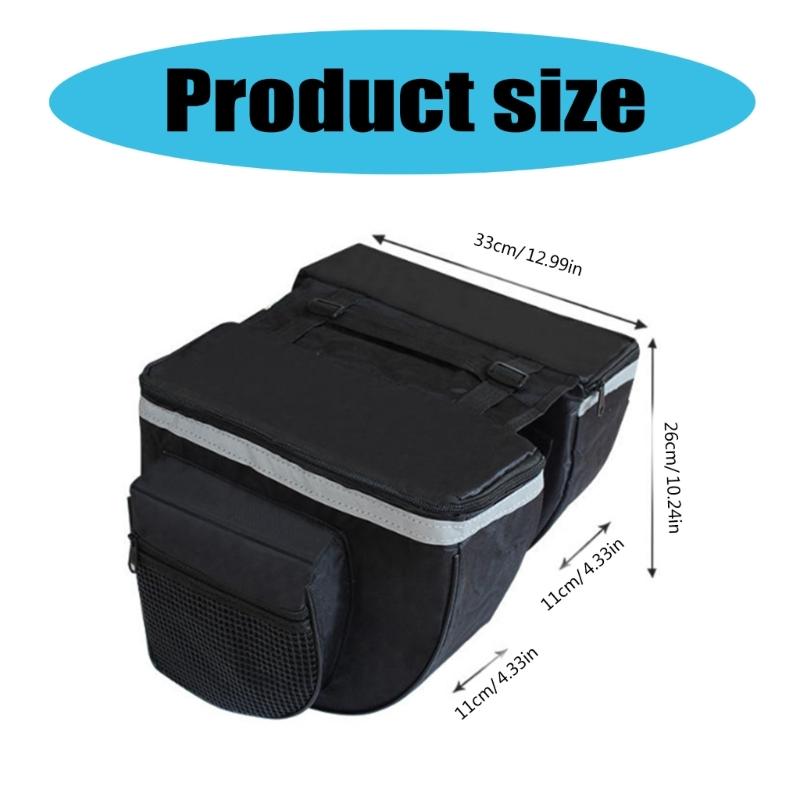 Water-Resistant Bike Rear Seats Saddles Bags Bike Luggage Carriers Trunk Bag with Reflective Trim Cycling Rear Rack Bag
