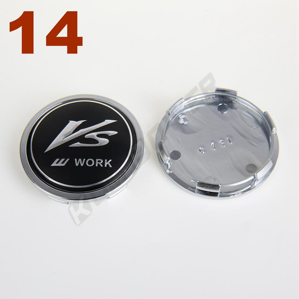 4PCS OD 65MM / ID 60MM Wheel Hub Cap WORK EMOTION MEISTER VS Logo Sport Rim Cover Wheel Center Cap