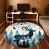 1PC Deer Forest Office Round Area Rug, Under Office Chairs Bedroom Living Room Home Decor,Carpet for Office, -1110240