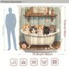 Five Cute Kittens In the Bathtub Waterproof Shower Curtain - and Whimsical Touch To Your Bathroom Decoration