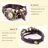 JewelryWe Wristwatch Bracelet Leather Watch Antique Style Braided