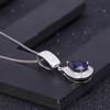 Gb 925 Sterling Silber Schmuck 1 .29ct Natürlicher Wassertropfen Blauer Saphir Elegante Anhänger Halskette Für Frauen Edlen Schmuck