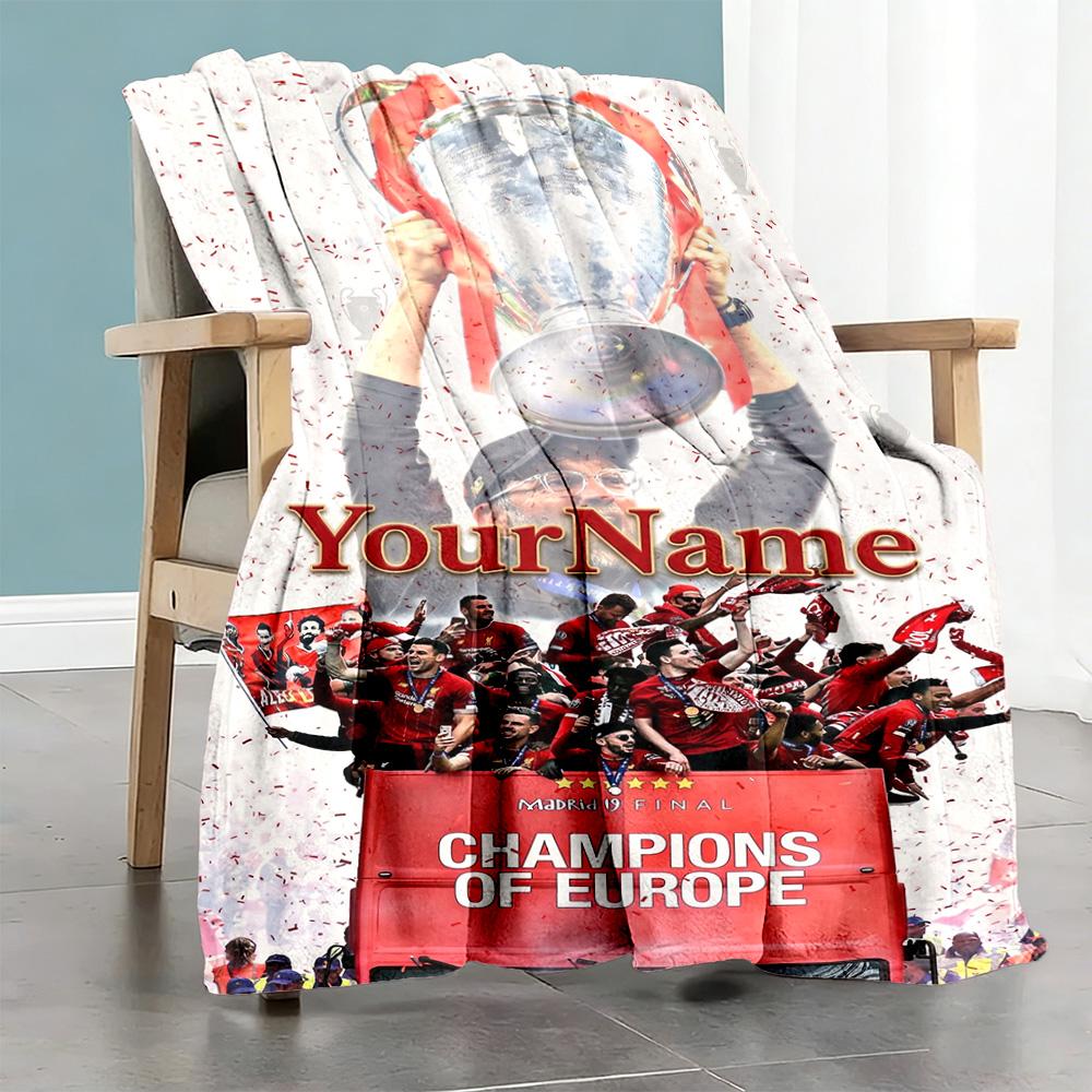 Liverpool Personalized Name Blanket Gift Personalized Blanket Ultra-Soft Suitable for Seaside Livingroom Bedding Office Four Seasons Multipurpose