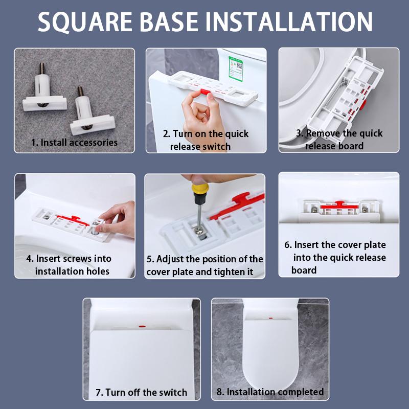 [Installiert in 1 Sekunde] Verdickter, bruchsicherer Toilettensitz, kompatibel mit allen Marken, U/V/O-förmigen Toilettensitzen