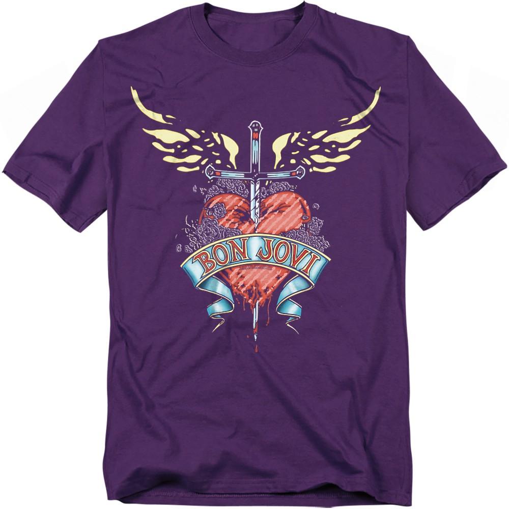 Bon Jovi Daggered T-Shirt S-4XL Purple XL