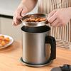 Bacon Grease Container with Filter And Lid 1.4/1.7/2.0L Carbon Steel Lard Jar for Cooking And Storage Easy-Grip Handle Rust Resistant Pot for Frying