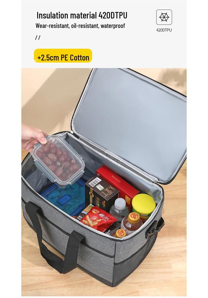 Waterproof Large Picnic Bag with PEVA Insulation and Shoulder Strap