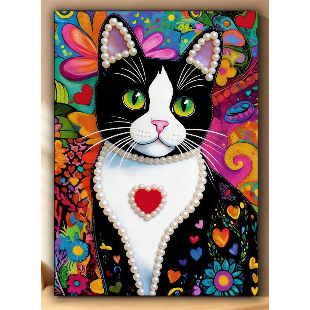 

DIY Loving Black Cat Pearl Diamond Art Kits Without Frame 30x40cm Gem Art Diamond Painting Kits for Adults/Beginners Gift Idea Home Wall Decor 30x40cm