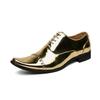 Korean Version of Fashion Casual Pointed Leather Shoes Four Seasons Solid Color Men's Glossy Feet Stylist Wearing Trendy Shoes