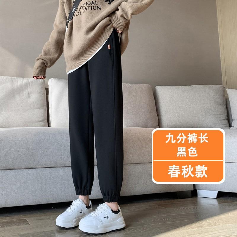 Womens Fleece-Lined Jogger Pants Winter Warm Loose High-Waist Stretchable Casual Track Small Stature
