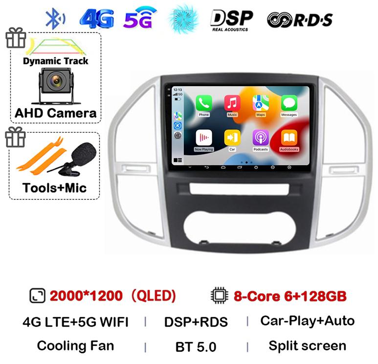 Android 14 Carplay Auto Car Radio For Mercedes Benz Vito W447 2014-2021 Multimedia GPS Video Player 360 Camera Stereo Head Unit