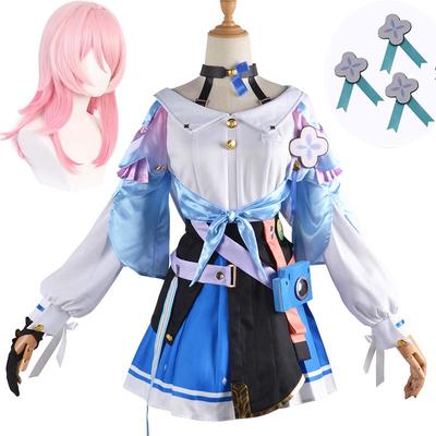 7. März Cosplay Kostüm Große Größe 7. März Kleid Perücke Rollenspiel Lolita Outfits für Comic Con