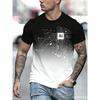 2026 New Men's AI Circuit Board Print T-shirt Gradient Crew Neck Short Sleeve Casual Tee for Streetwear Summer Breathable Tops