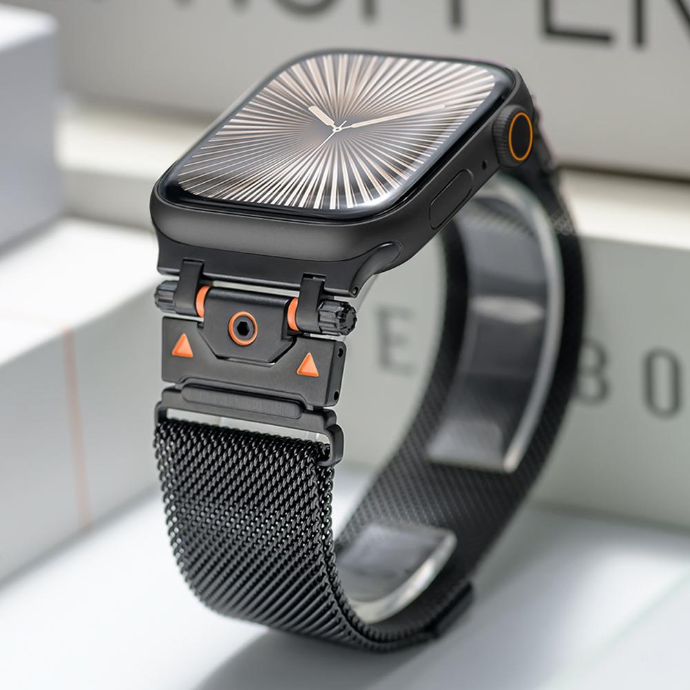 MEN Milanese Loop Strap for Apple Watch Series 10 46mm Ultra 49mm Stainless Steel Band for Series 9 8 7 6 5 4 45mm 44mm Correa