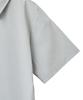 Lougeu Slim Crop Half Shirt_Blue Gray