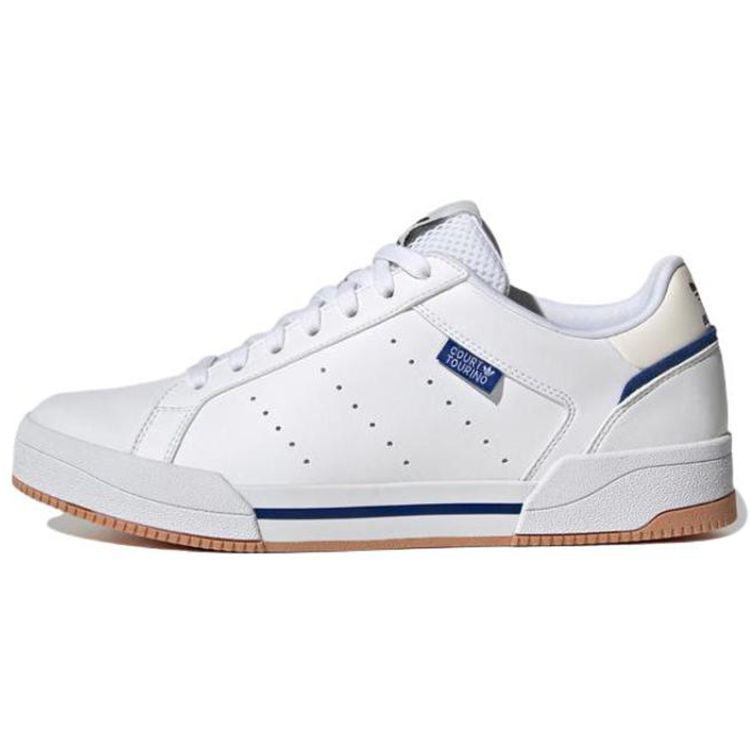 Adidas Originals Court Tourino Synthetic Leather Casual Slip-Resistant Durable Low-Top Sneakers Unisex Sneakers White GX4379