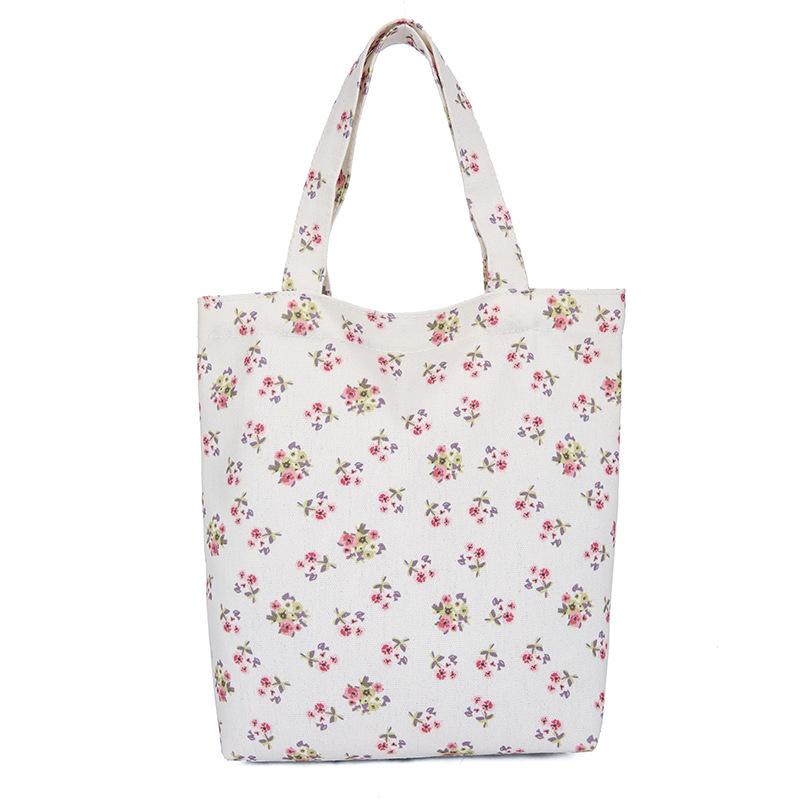Large capacity broken flower canvas bag tote bag flower niche women's bag shoulder bag