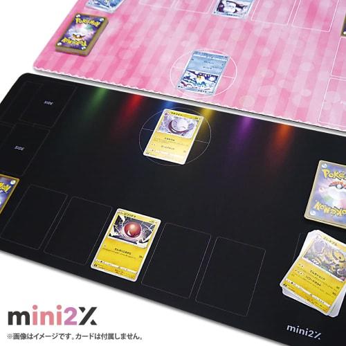 Mini2x TCG Pok?mon Card Playmat, Battlefield Half, 30x60cm, with Storage Bag (Half, Black)