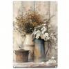 Vintage Floral Metal Wall Sign Tin Plaque Home Decor