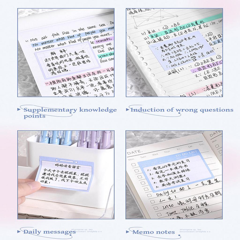 100Pcs Pull-type Colored Sticky Notes Students Fully Adhesive Index Label Note Paper Stickers School Office Supplies Stationery