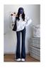 Women's High Waist Micro-Flare Pants - Autumn/Winter Velvet, Slimming, Plus Size, Casual Outer Wear